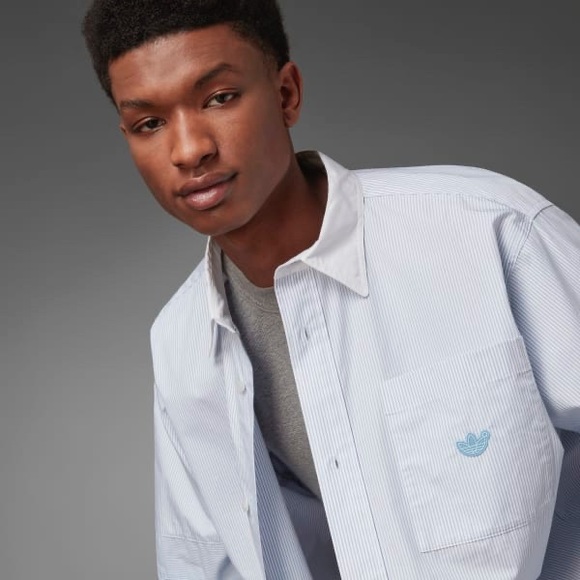 Adidas Blue Version Oversized Stripe Long Sleeve - Picture 3 of 4